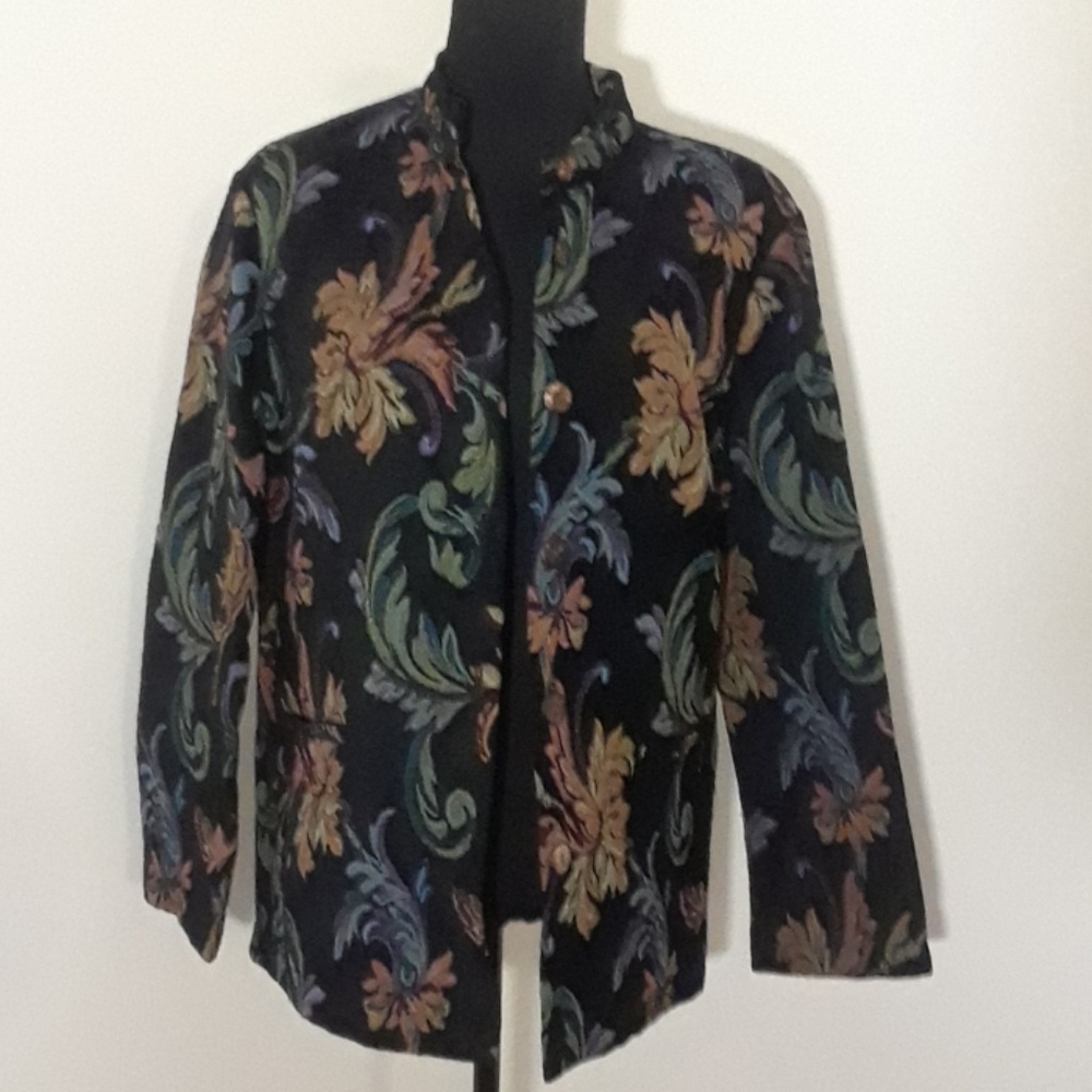 Leslie Fay Tapestry Print Vintage Blazer